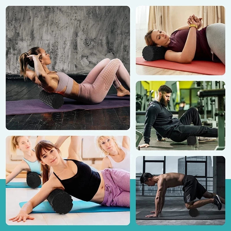 Solid Color Foam Roller with Grooves and Massage Points