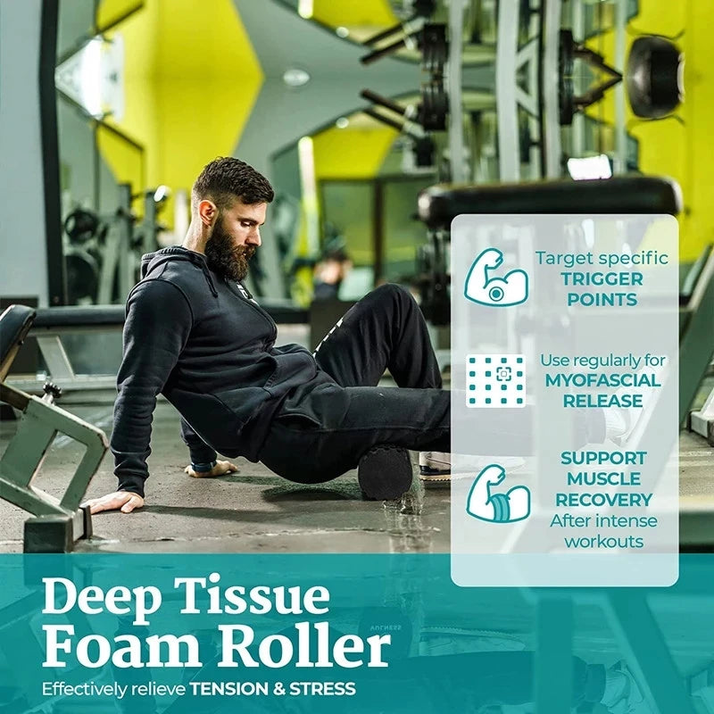 Solid Color Foam Roller with Grooves and Massage Points
