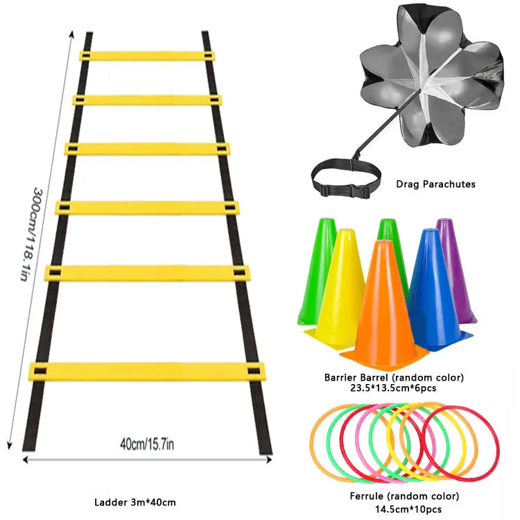 Agility Speed Ladder with Nylon Straps and Marking Discs