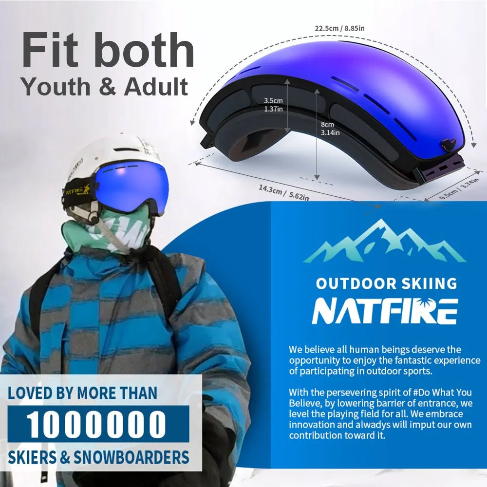 Anti-Fog Snow Goggles for Snowmobile and Winter Sports