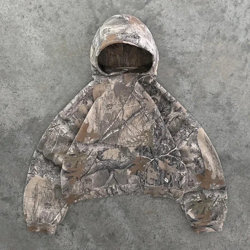 Retro Zip-Up Hoodie Sweatshirt for Men