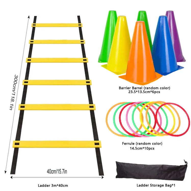 Agility Speed Ladder with Nylon Straps and Marking Discs