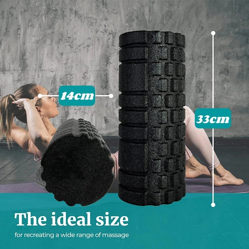 Solid Color Foam Roller with Grooves and Massage Points