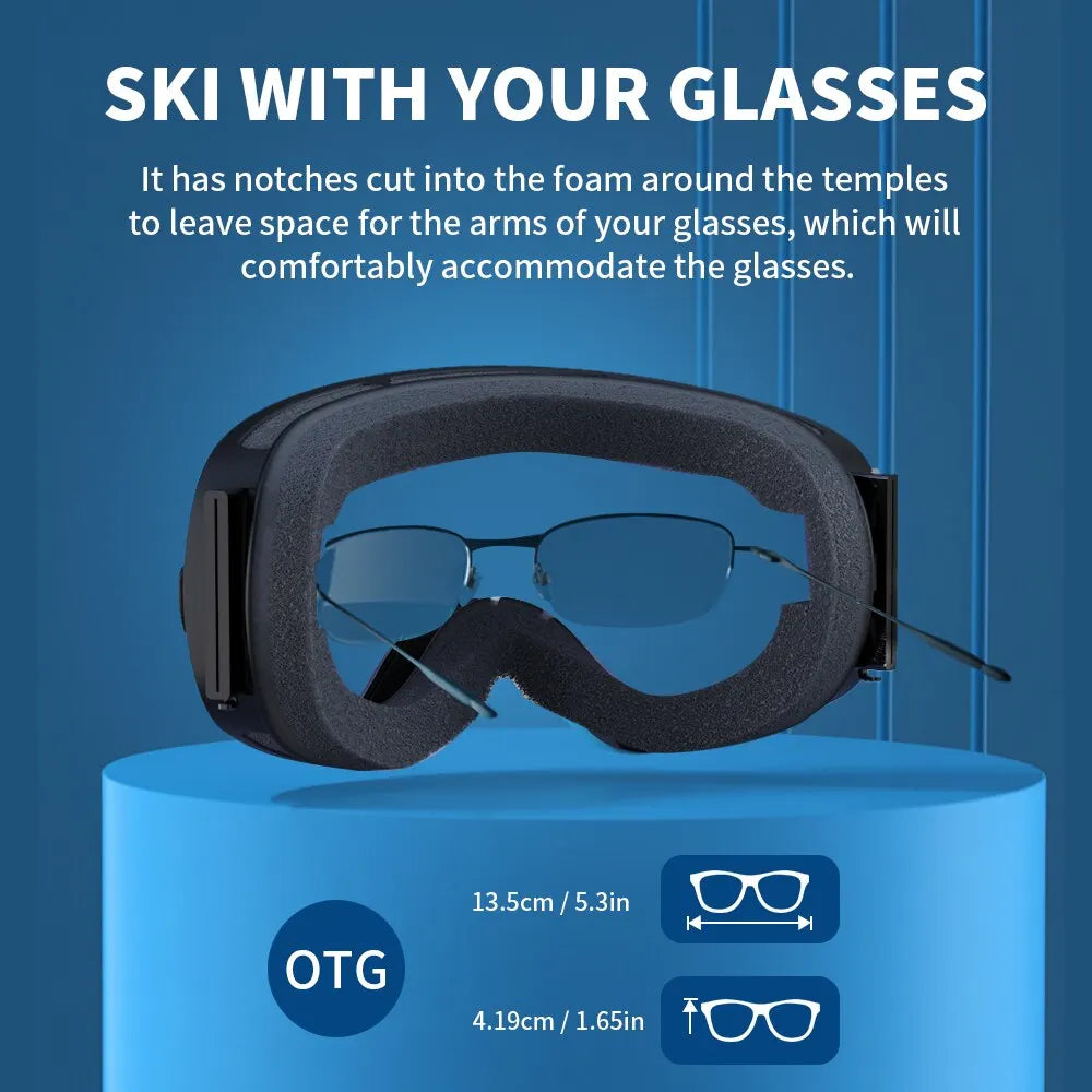 Anti-Fog Snow Goggles for Snowmobile and Winter Sports