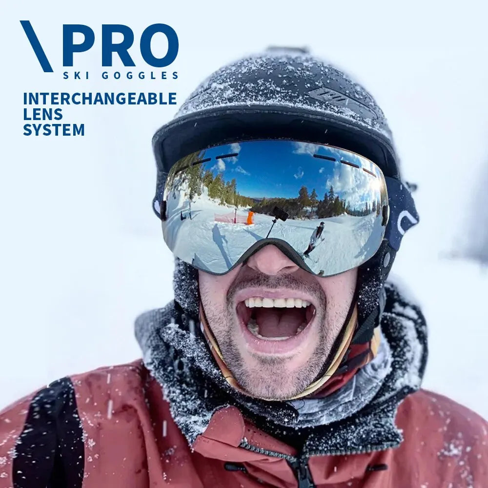 Anti-Fog Snow Goggles for Snowmobile and Winter Sports