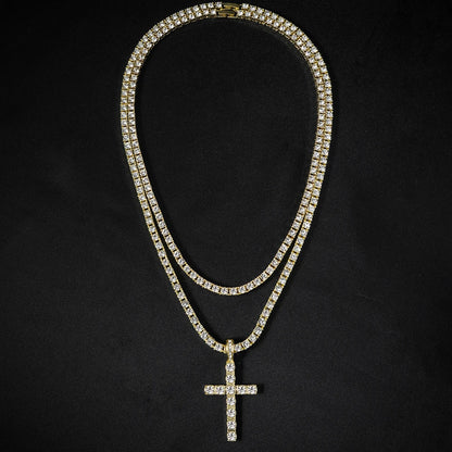 Hip Hop Iced Out Cross Pendant Necklace