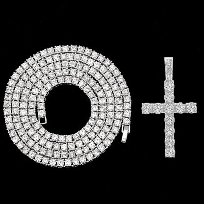 Hip Hop Iced Out Cross Pendant Necklace