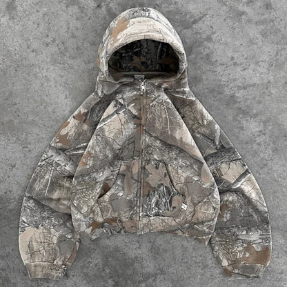 Retro Zip-Up Hoodie Sweatshirt for Men