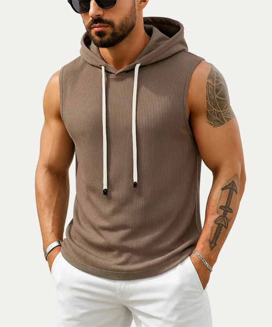 Sleeveless Hoodie Casual Muscle Fit Hooded Vest